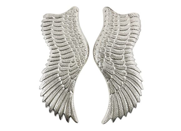 50cm Pair of Silver Angel Wings Wall Hangings RRP £69.99 STOCK DUE SOON