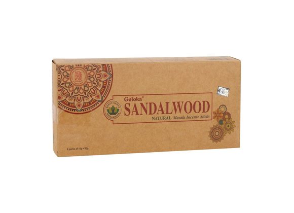 6 Packs Goloka Sandalwood Organica Series Incense Sticks