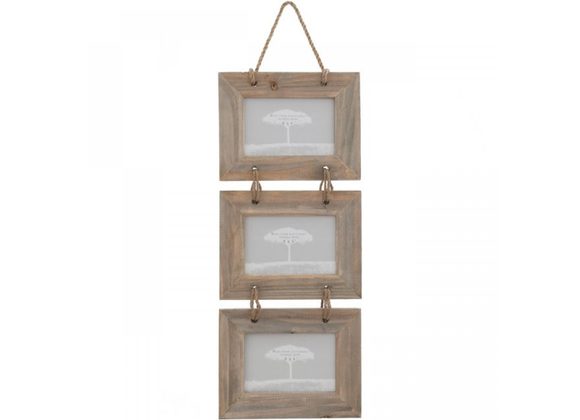 6x4 Driftwood Triple Landscape Photo Frame