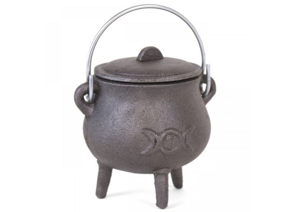 7cm Cast Iron Cauldron With Triple Moon STOCK DUE SOON