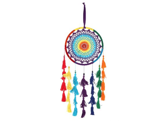 80cm Rainbow Crochet Dreamcatcher RRP £19.99 STOCK DUE 20/11/21