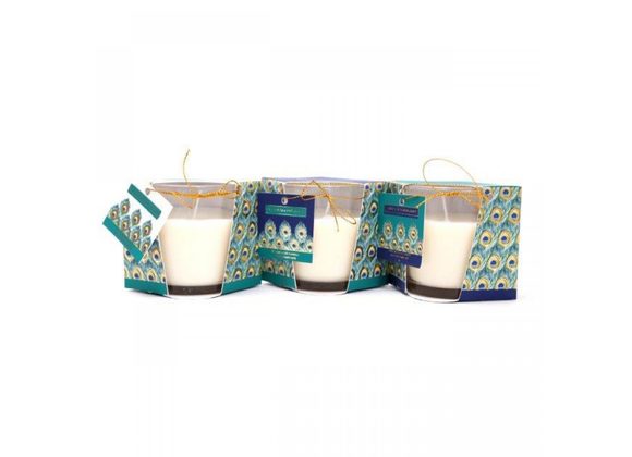 8cm Peacock Feather Scented Candle STOCK DUE 18/11/21