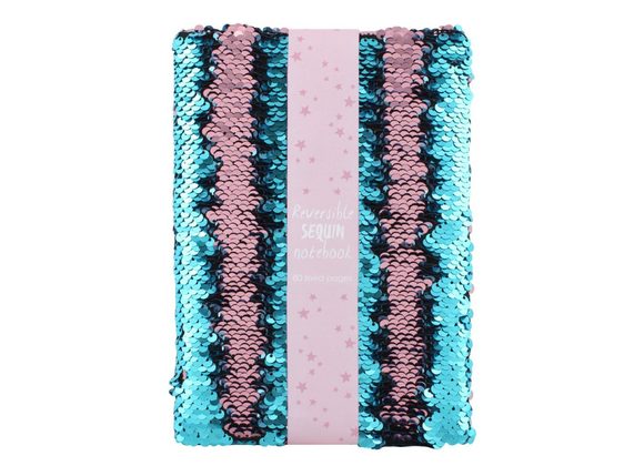 A5 Pink and Blue Reversible Sequin Notebook