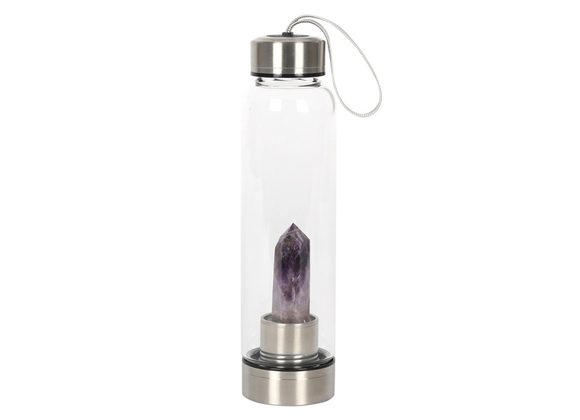 Amethyst Calming Glass Water Bottle RRP £29.99 STOCK DUE SOON