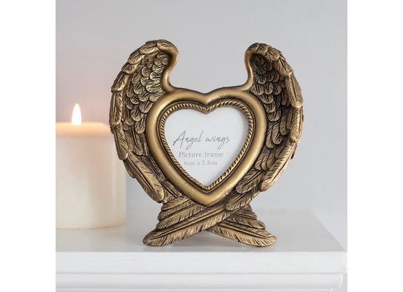 Antique Gold Angel Wing Photo Frame