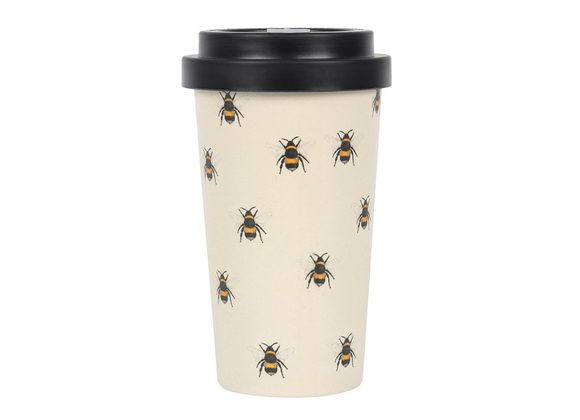 Bee Print Bamboo Eco Travel Mug