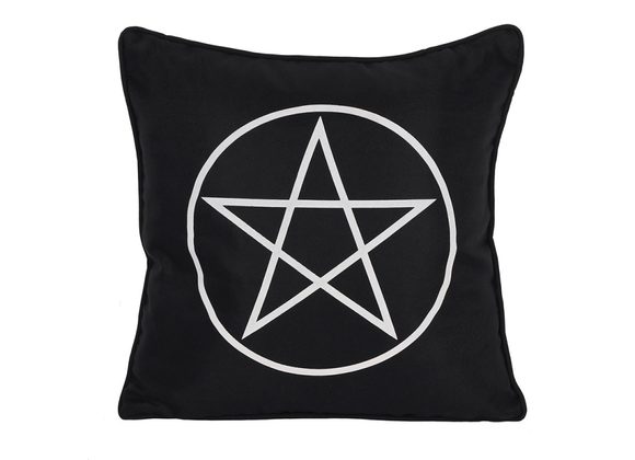 Black and White Pentagram Cushion