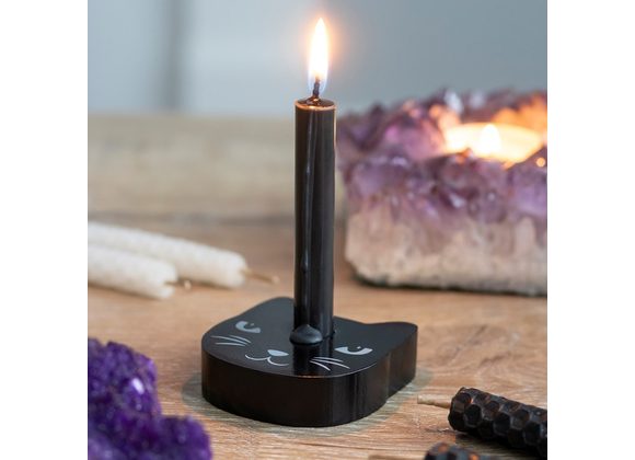 Black Cat Spell Candle Holder