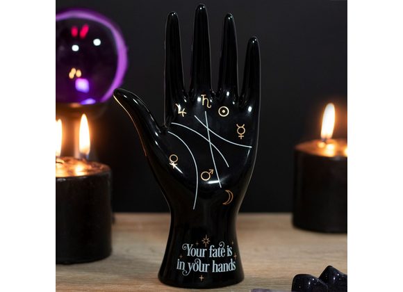 Black Ceramic Palmistry Hand Ornament