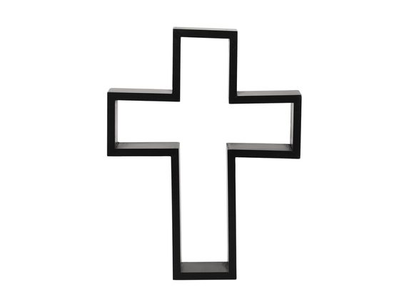 Black Crucifix Shelving Display