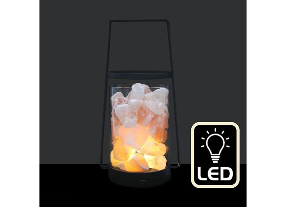 Black LED Salt Lamp Lantern