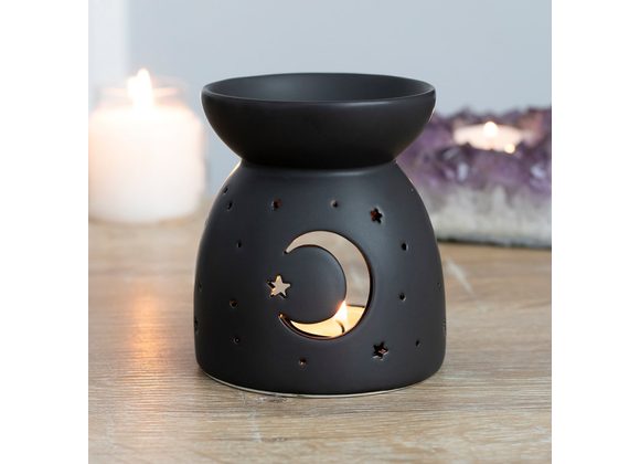 Black Mystical Moon Cut Out Oil Burner STOCK DUE SOON