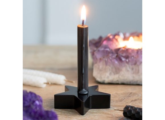 Black Star Spell Candle Holder