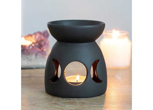 Black Triple Moon Cut Out Oil Burner