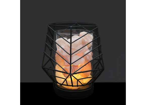 Black Wired LED Salt Lamp