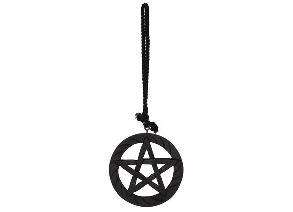 Black Wooden Hanging Pentagram