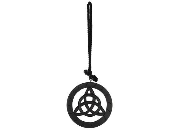 Black Wooden Hanging Triquetra