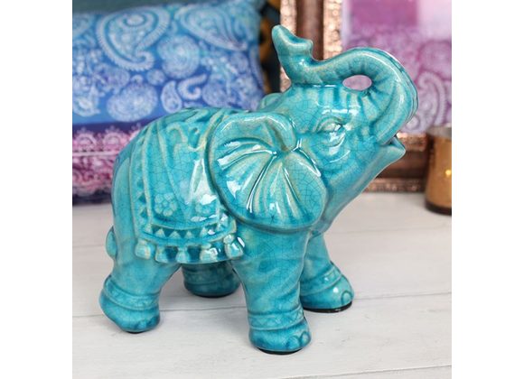 Blue Ceramic Elephant STOCK DUE SOON