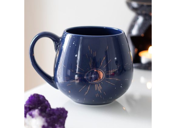 Blue Crescent Moon Rounded Mug STOCK DUE 30/11/21