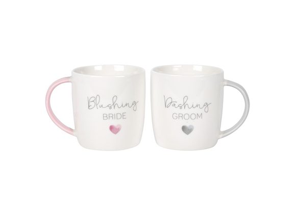 Blushing Bride Dashing Groom Ceramic Mug Set