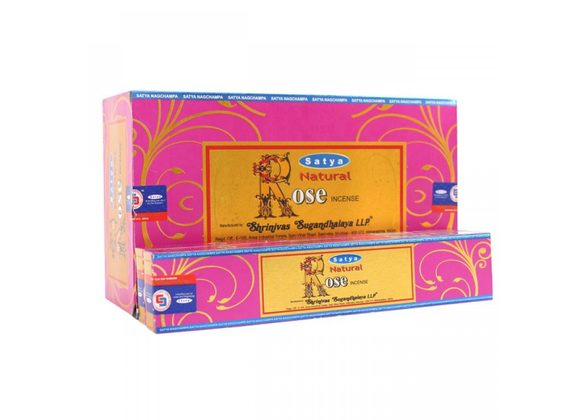 Box of 12 Packs of Natural Rose Incense Sticks by Satya STOCK DUE SOON