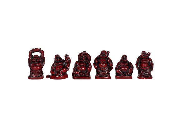 Box of 6 Red Resin Buddha Ornaments STOCK DUE 17/11/21