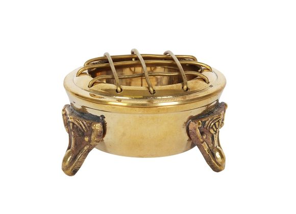 Brass Screen Top Incense Burner with Feet