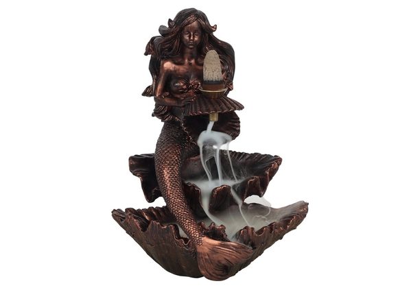 Bronze Effect Mermaid Backflow Incense Burner STOCK DUE 10/11/21