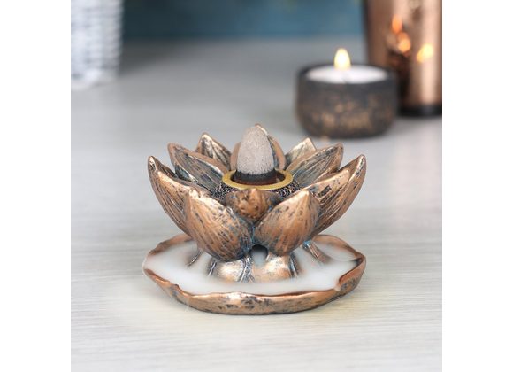 Bronze Lotus Backflow Incense Burner STOCK DUE 10/3/22