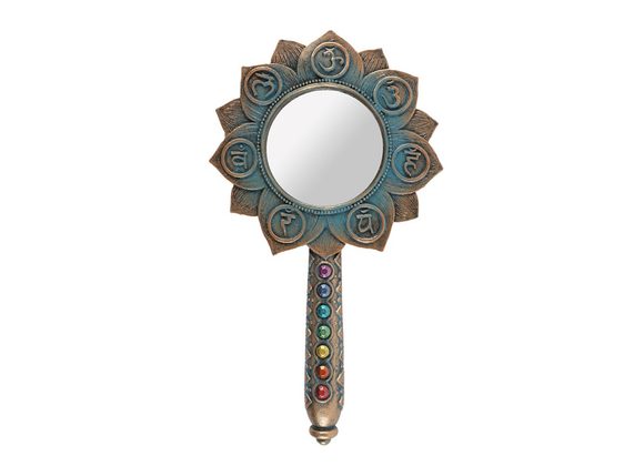 Bronze Lotus Flower Chakra Hand Mirror