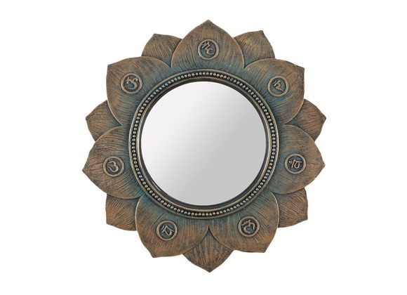 Bronze Lotus Flower Chakra Wall Mirror