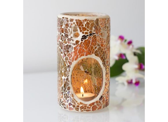 Brown Pillar Crackle Oil Burner