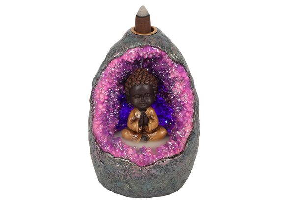 Buddha Crystal Cave LED Backflow Incense Burner