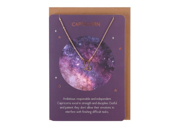 Capricorn Zodiac Necklace Card 