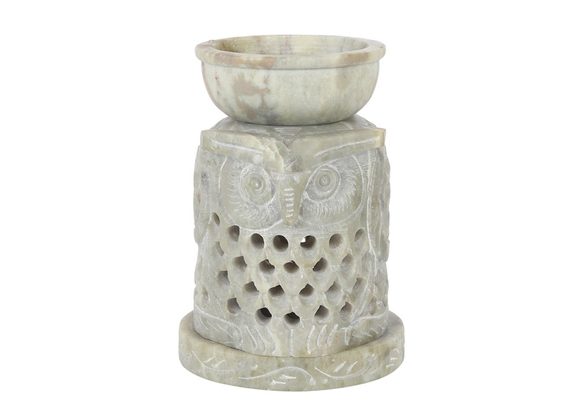 Carved Owl Soapstone Oil Burner RRP £16.99 STOCK DUE 10/11/21