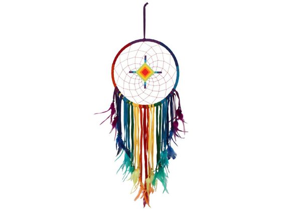 Chakra Multi-coloured Dreamcatcher with Diamond Centre STOCK DUE 20/11/21