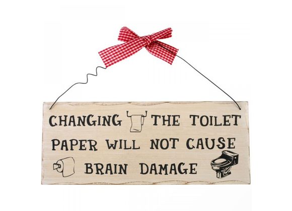 Changing The Toilet Paper Hanging Sign