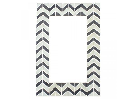 Chevron Pattern Monochrome Mirror