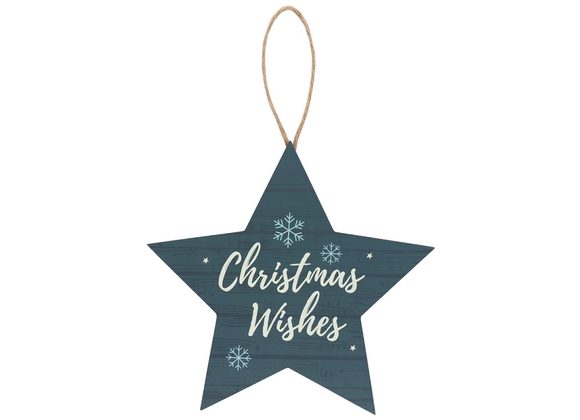 Christmas Wishes Hanging Star Decoration