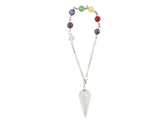 Clear Quartz Chakra Pendulum Bracelet RRP £19.99 STOCK DUE 29/11/21