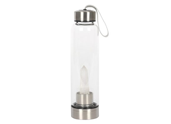 Clear Quartz Energising Glass Water Bottle RRP £29.99 STOCK DUE 17/11/21