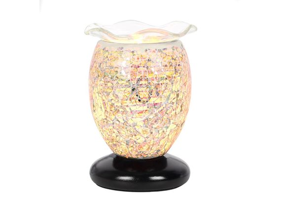 Cream Marbled Glass Electric Wax Warmer STOCK DUE SOON