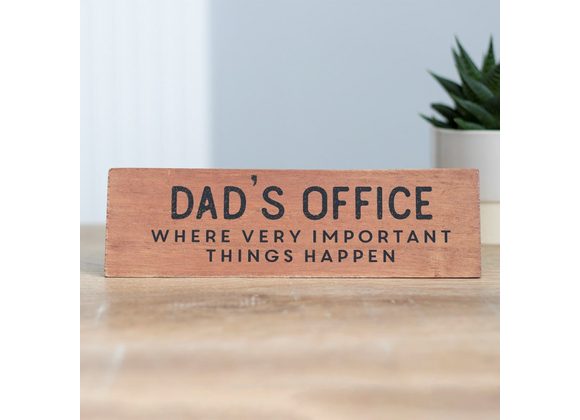 Dad's Office Wooden Desk Sign