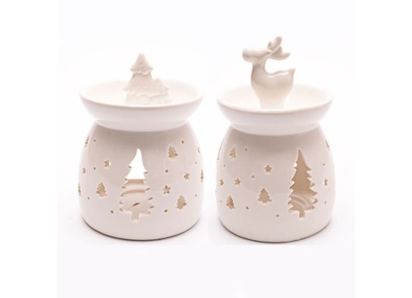 Frosted Forest Ceramic Christmas Oil Burner STOCK DUE 29/11/21