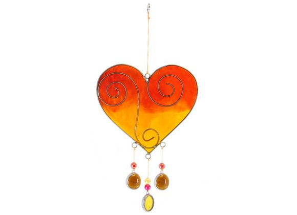 Yellow/Orange Heart Suncatcher