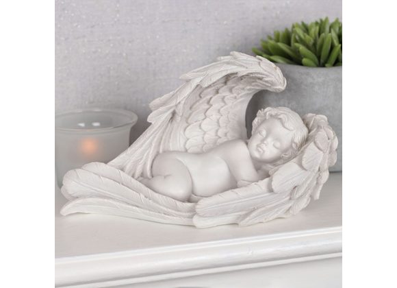 Large Cherub Sleeping in Wings Ornament STOCK DUE SOON