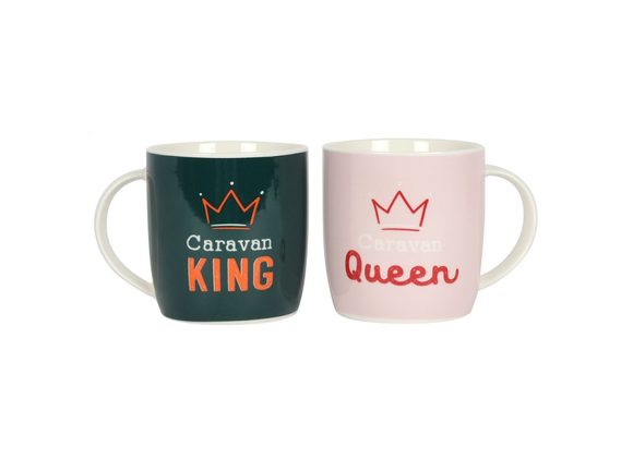 Caravan King and Queen Mug Set