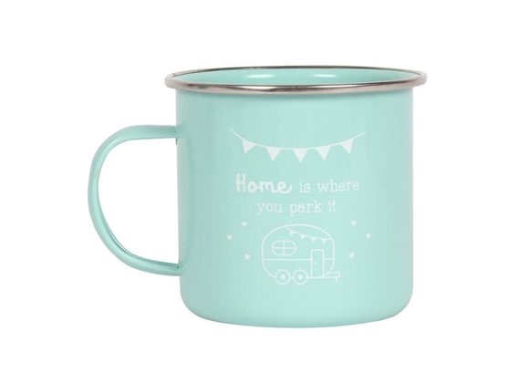 Home is Where You Park it Mint Enamel Style Mug