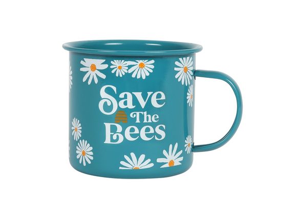 Save the Bees Daisy Enamel Mug STOCK DUE SOON