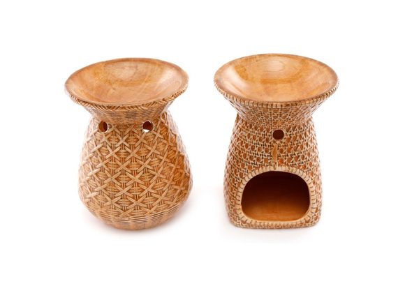 14cm Rattan Effect Oil Burner STOCK DUE 15/11/21